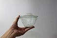 型吹きガラス　蓋茶碗